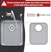 Vista 2 de Bestjing Silicone Kitchen Sink Protector Mat with Rear Drain - 13.58''x 11.6'' Kitchen Sink Accessory, Folding Non-Slip Heat Resistant Mat Grid for