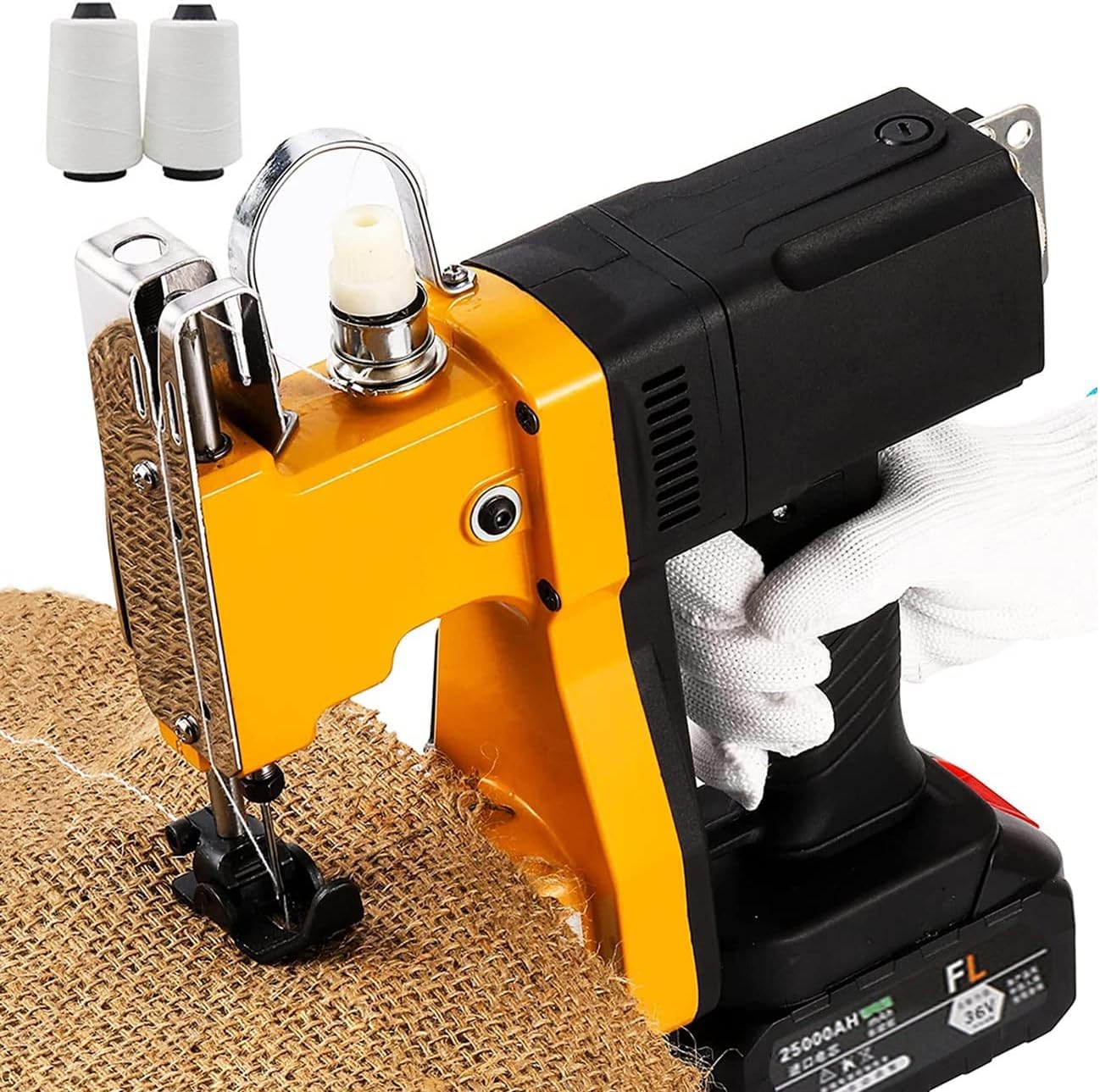 Macchina da cucire elettrica senza fili, con guscio in alluminio, batteria da 2600 mAh, doppia tangente manuale/automatica per carta tessuta e sacchetti di plastica