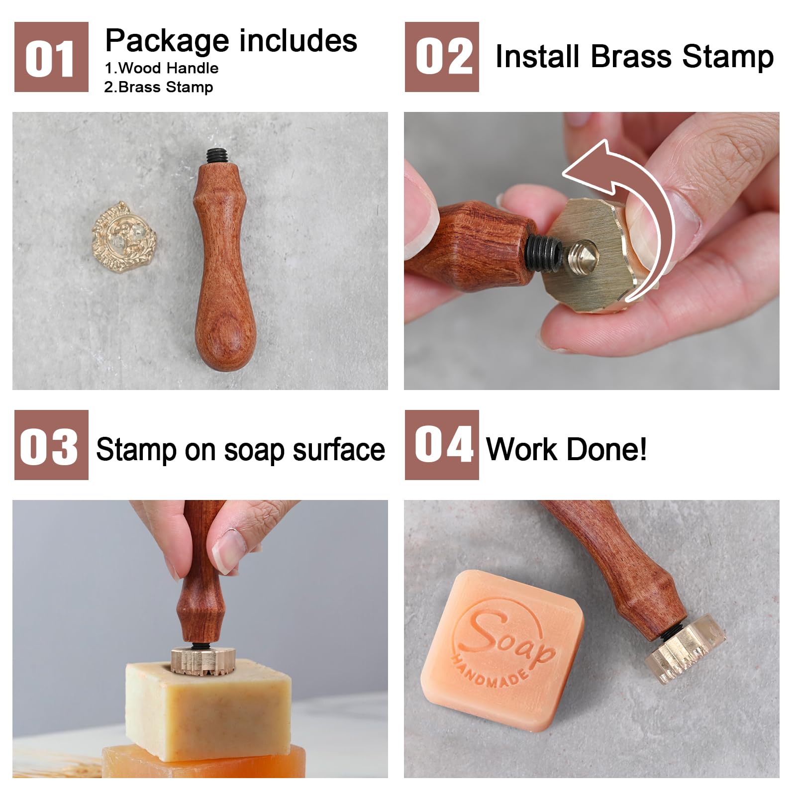 KAINSY Custom Soap Stamp, Personalized Stamp for Homemade Soap, Create Unique Branding Logo, DIY Soap Imprint Signature Stamps, Personalized Gift for Soap Crafter, Handmade Soap Tool(1 inch)