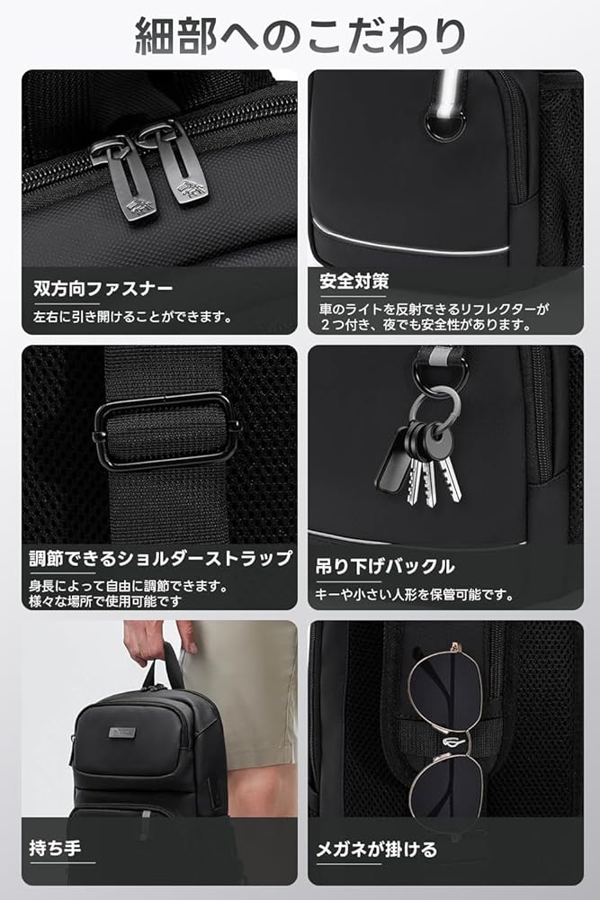 Amazon.co.jp: [SPAHER] ボディバッグ ショルダーバッグ メンズ