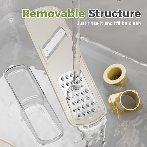 Miniatura 5 de 2 piezas de molinillo de ajo multifuncional y cortador de mandolina, herramienta trituradora de ajo 4 en 1, cortador de mandolina vegetal con