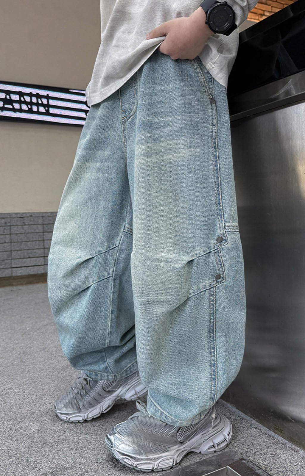 Vaqueros Elasticos Niño, Pantalones Cargo de Moda para Niños con Puños Elásticos y Diseño Sólido Casual para Temporada Primaveral y Verano