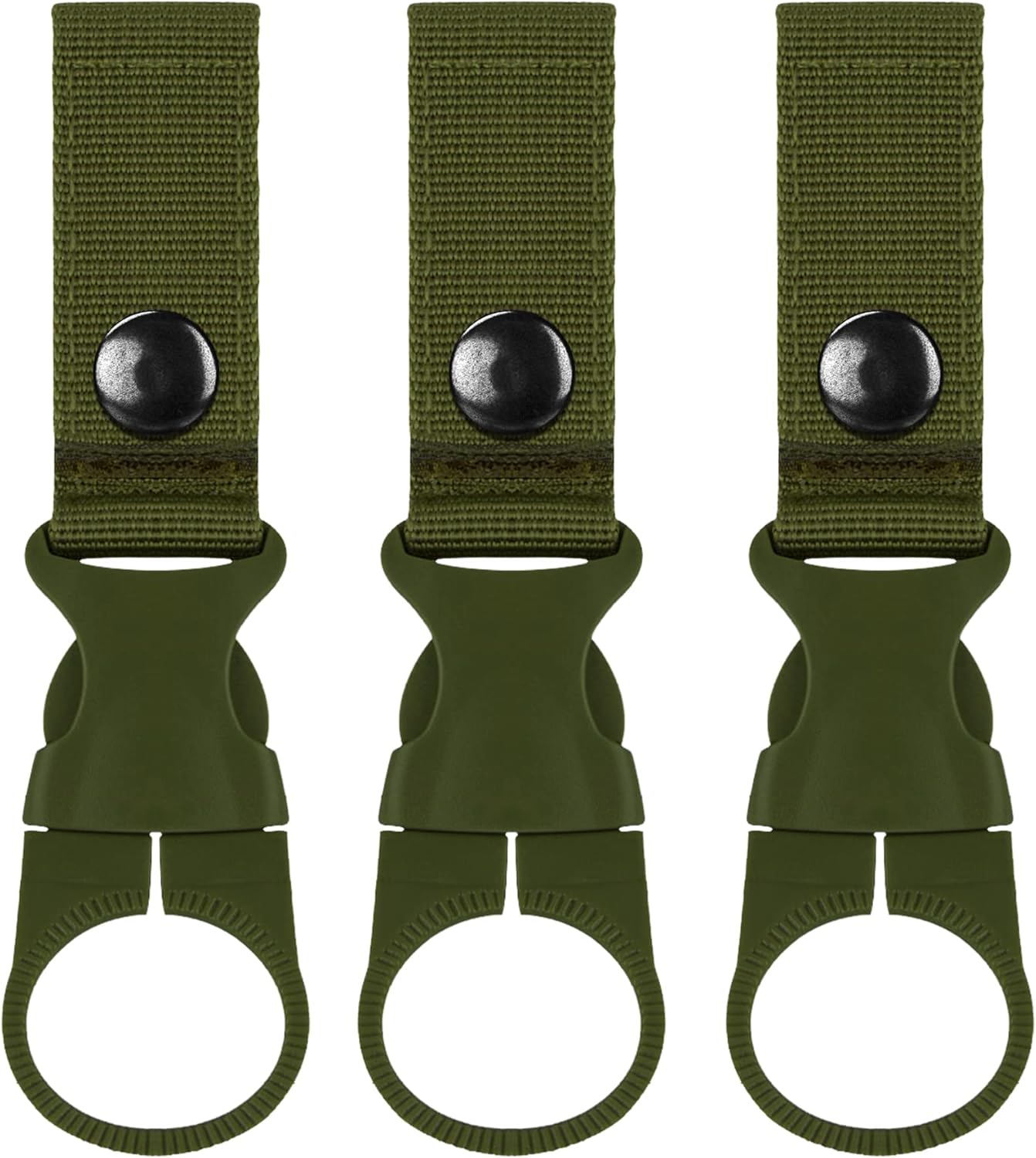 IronSeals Nylon Tactical Outdoor Gear Clip Band, Carabiner Water Bottle Buckle Hook Holder Keychain Belt Webbing Strap for Hiking Camping