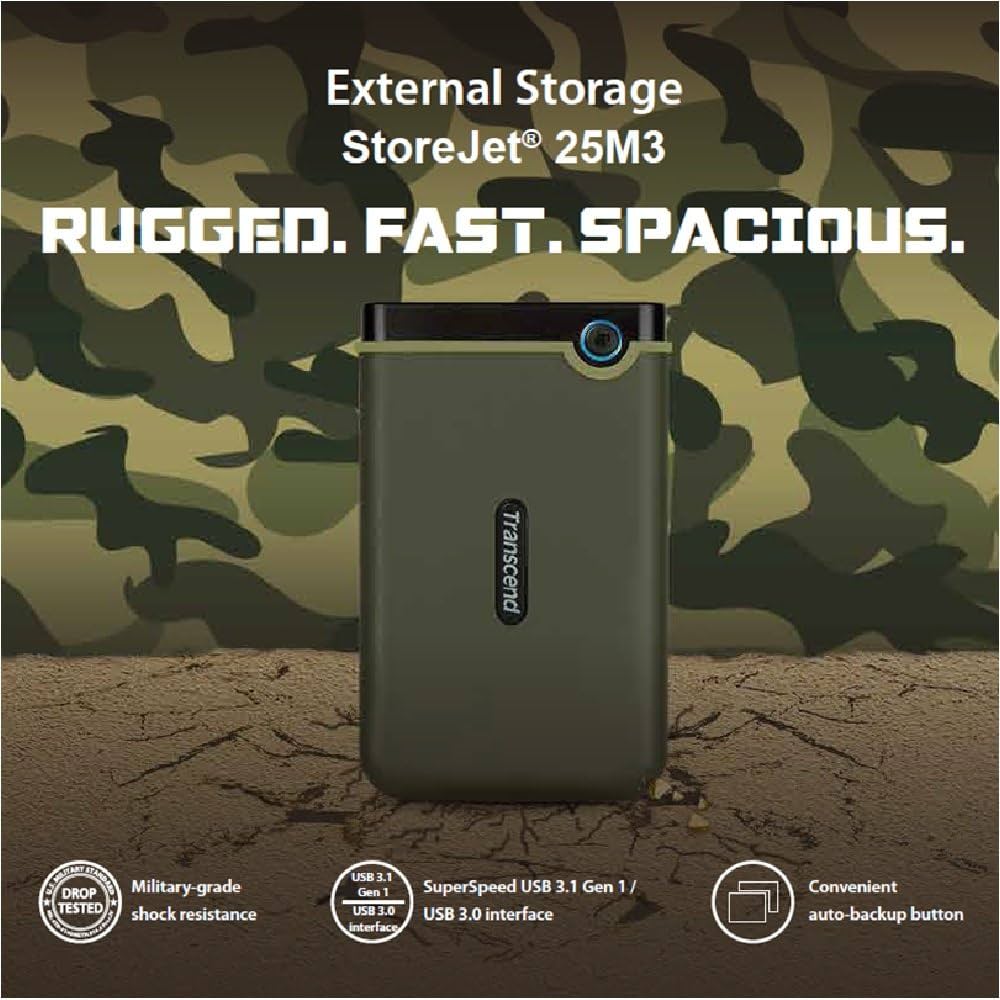 Amazon | Transcend USB3.0/2.0 2.5インチ ポータブルHDD 耐衝撃