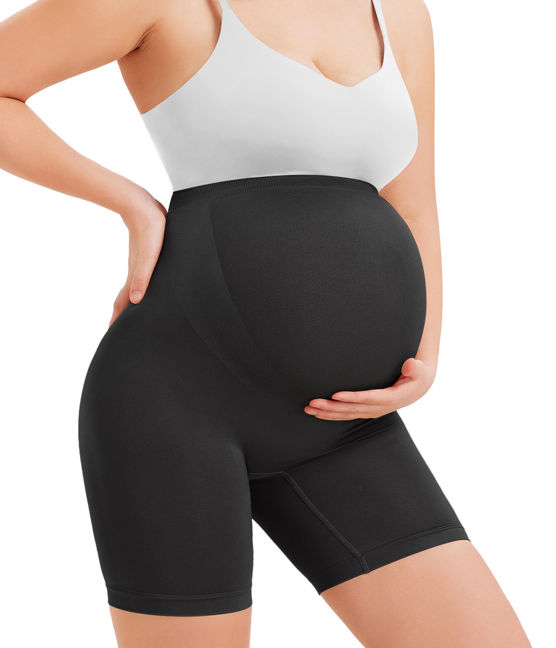 LANCSSeamless Maternity Shapewear High Waist Maternity Shorts Pregnancy Underwear Over Bump Belly Support