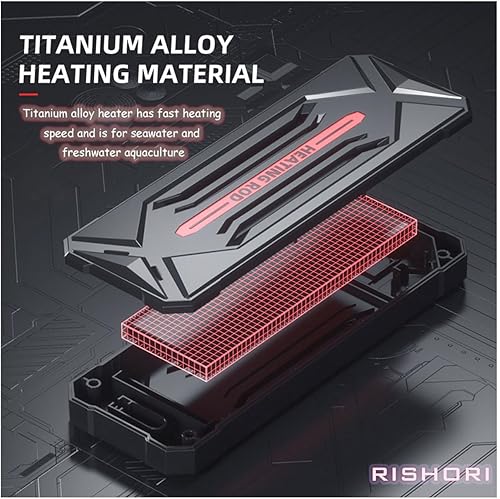 Miniatura 5 de Calentador de acuario, calentador de tanque de peces de 1200 W para agua salada y agua dulce, calentador sumergible inteligente de titanio con