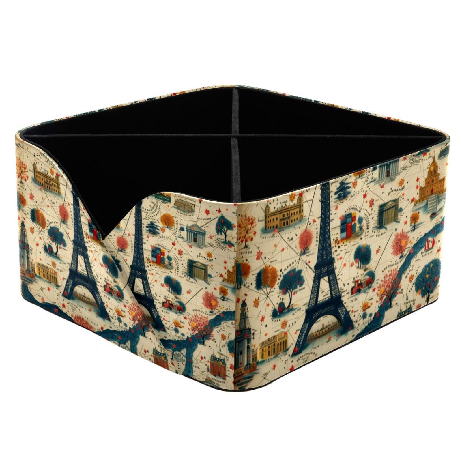 Porte-stylo rectangulaire organiseur de bureau motif carte voyage pour cosmétiques