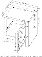 Vista 73 de Furinno- Colección Andrey- Mesa auxiliar, estación de carga con puerto USB y puerto tipo C c/compartimento de almacenamiento, 15.55 pulg ancho x