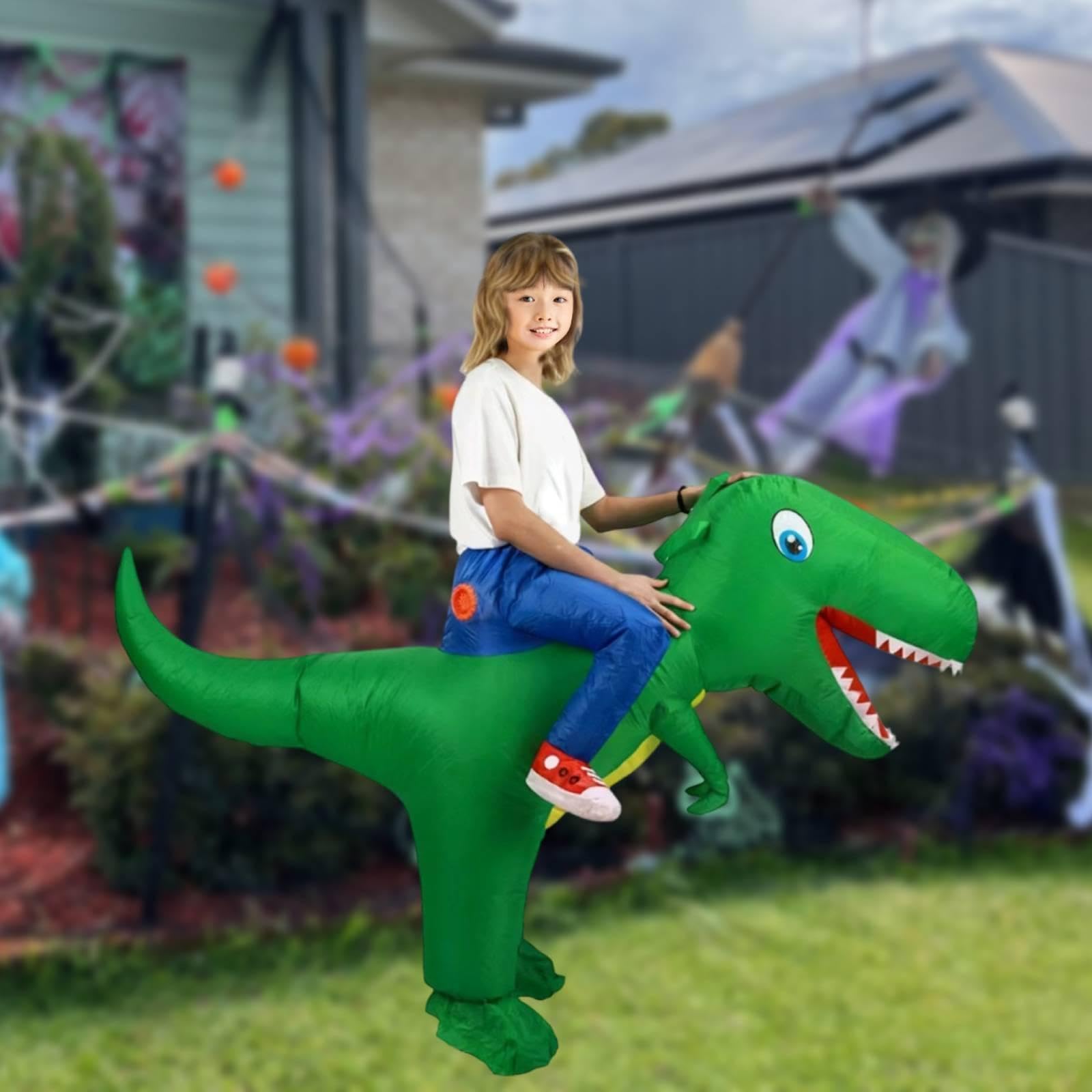 F Fityle Costume gonfiabile da dinosauro, ideale per feste in maschera, cosplay e spettacoli teatrali.