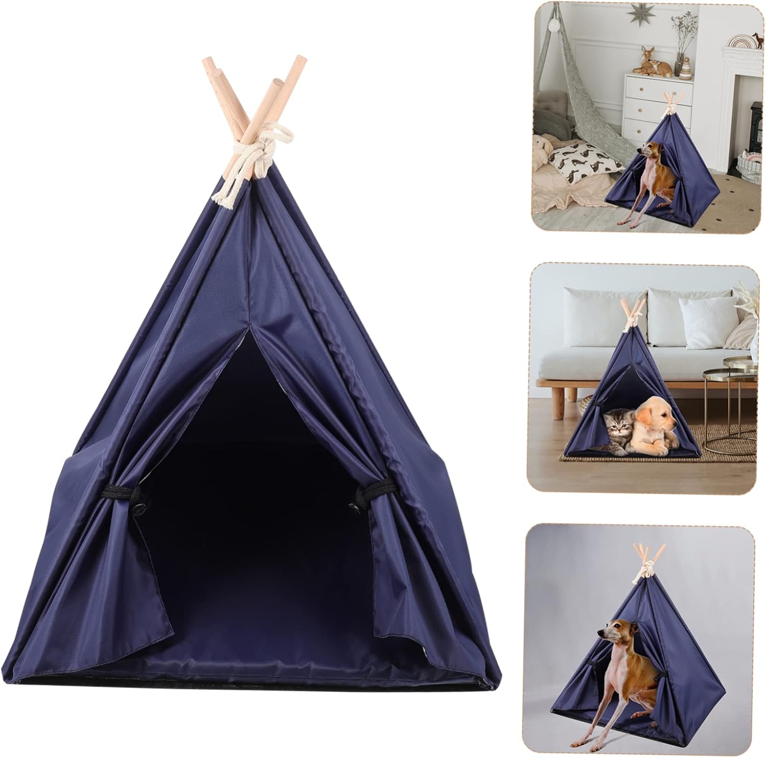 Generic Pet Teepee Tent for Dogs and Cats Indoor Outdoor Sleeping House with Oxford Portable Cozy Kennel for Small to Medium Pets Comfortable Hideaway for Rest and Relaxation