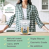 Vista 2 de HUNNYBEE - Pellets de cera de abejas de 3 libras, cera de abejas 100% pura para velas de bricolaje, crema corporal, rostro y cuidado del cabello