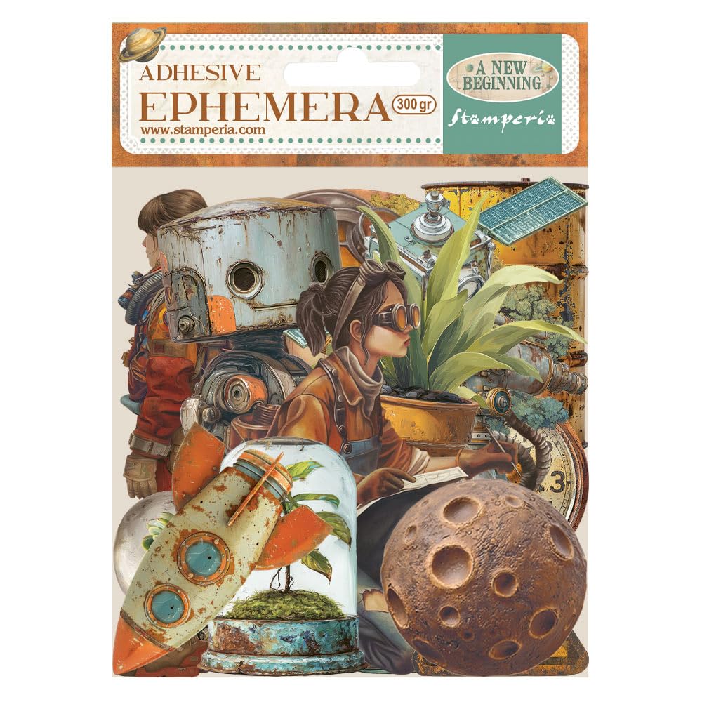 Stamperia - Ephemera for Scrapbooking, Albums, Card Making, Bullet Journalling and More, Adhesive Paper Cut Outs, Easy to Apply, Perfect for Hobbies, Crafts, and Gifting (A New Beginning)