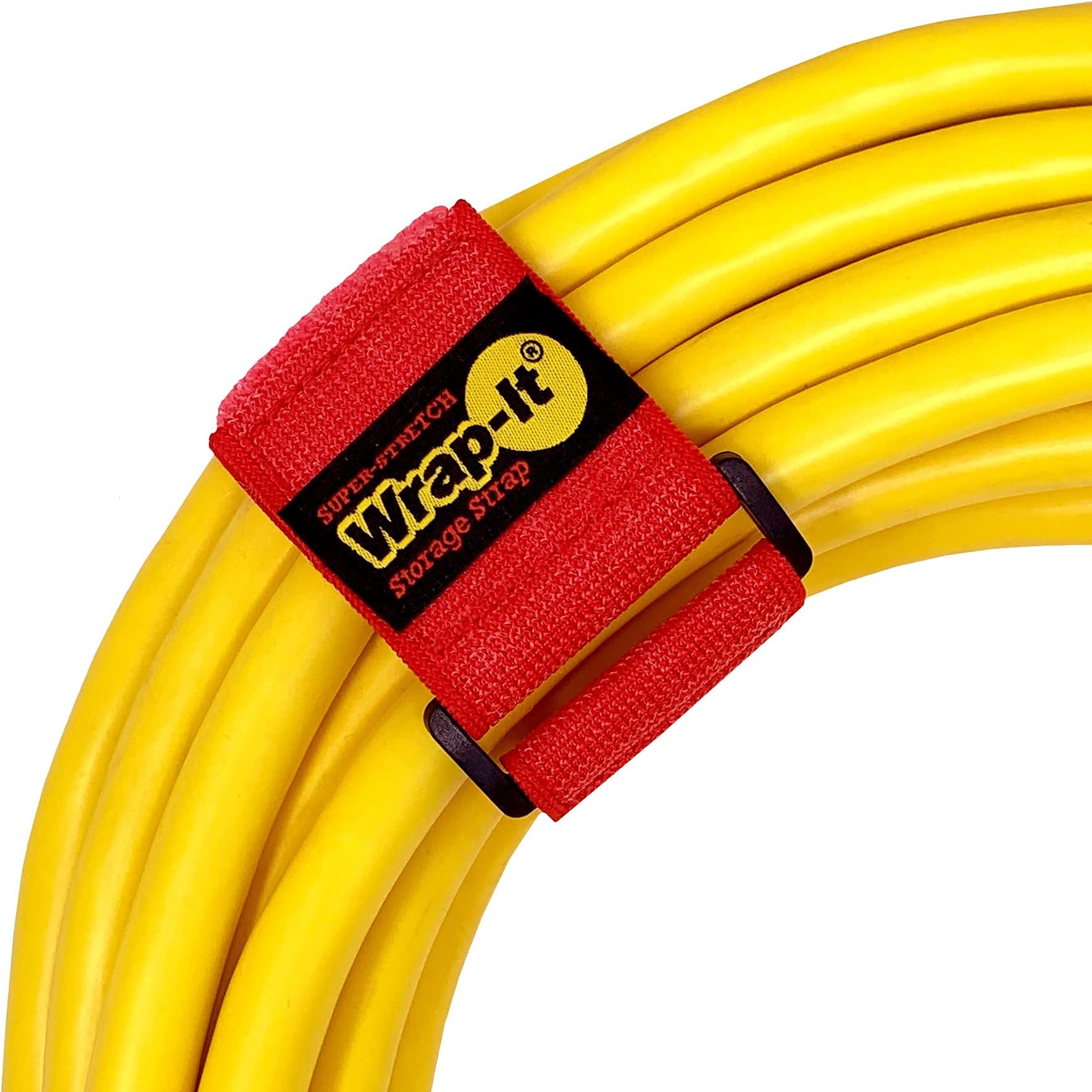 Super-Stretch Wrap-It Storage Straps, (8) 12" Red - Elastic Hook and Loop Cinch Straps - Extension Cord Organizer, Hose and Cables Straps, Cord Wrap, Cord Keeper, Garage and RV Storage Accessories
