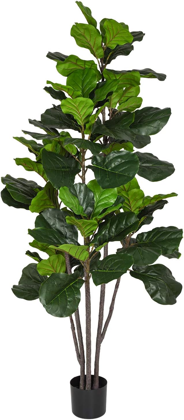 Buy Wofair 6 Feet Artificial Fiddle Leaf Fig Tree in Planter,Artificial