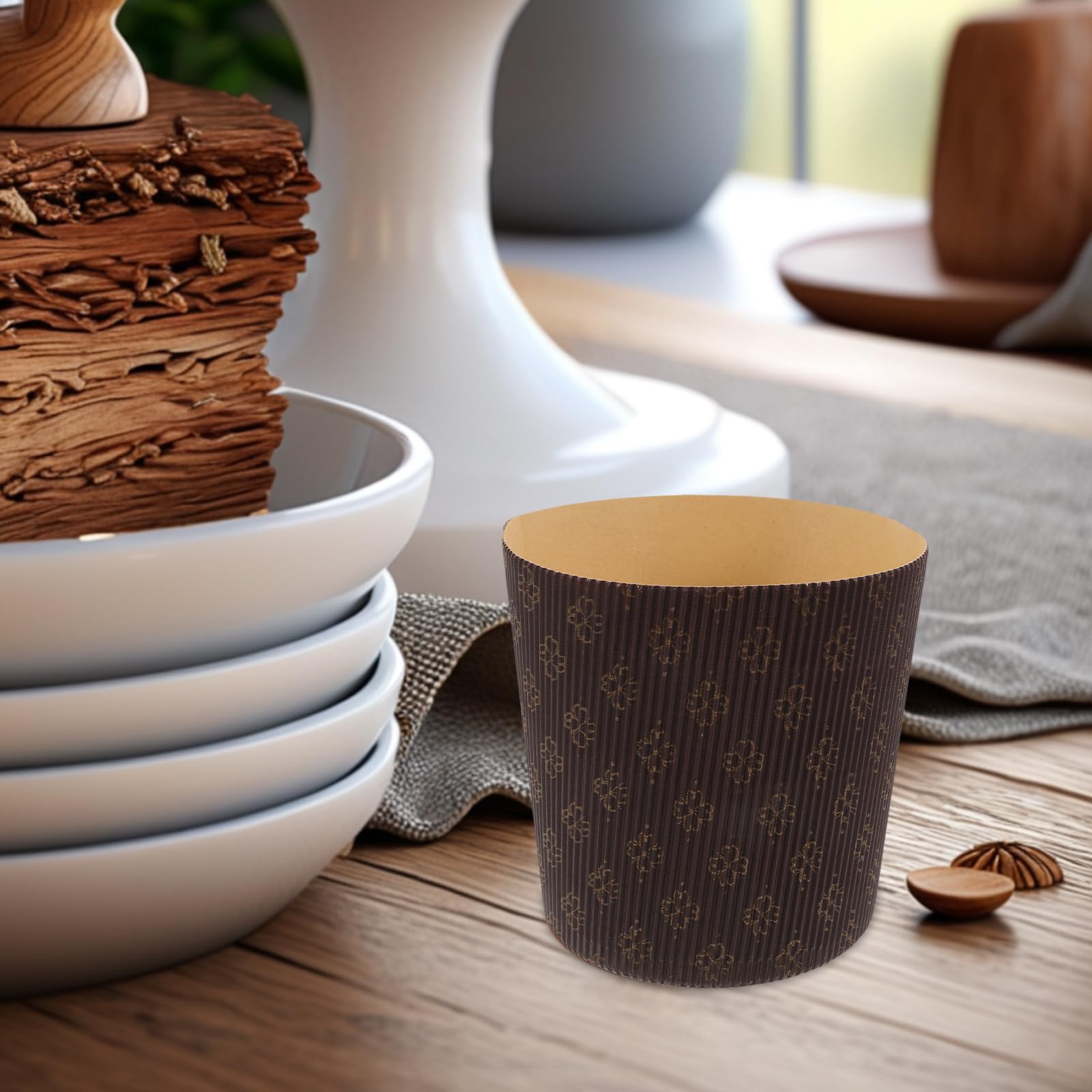 Prácticos y Fáciles de Usar de Papel Marrón para Hornear Panettone 25 Capacillos Diseño Elegante Ideales para Panaderías y Fiestas de Boda