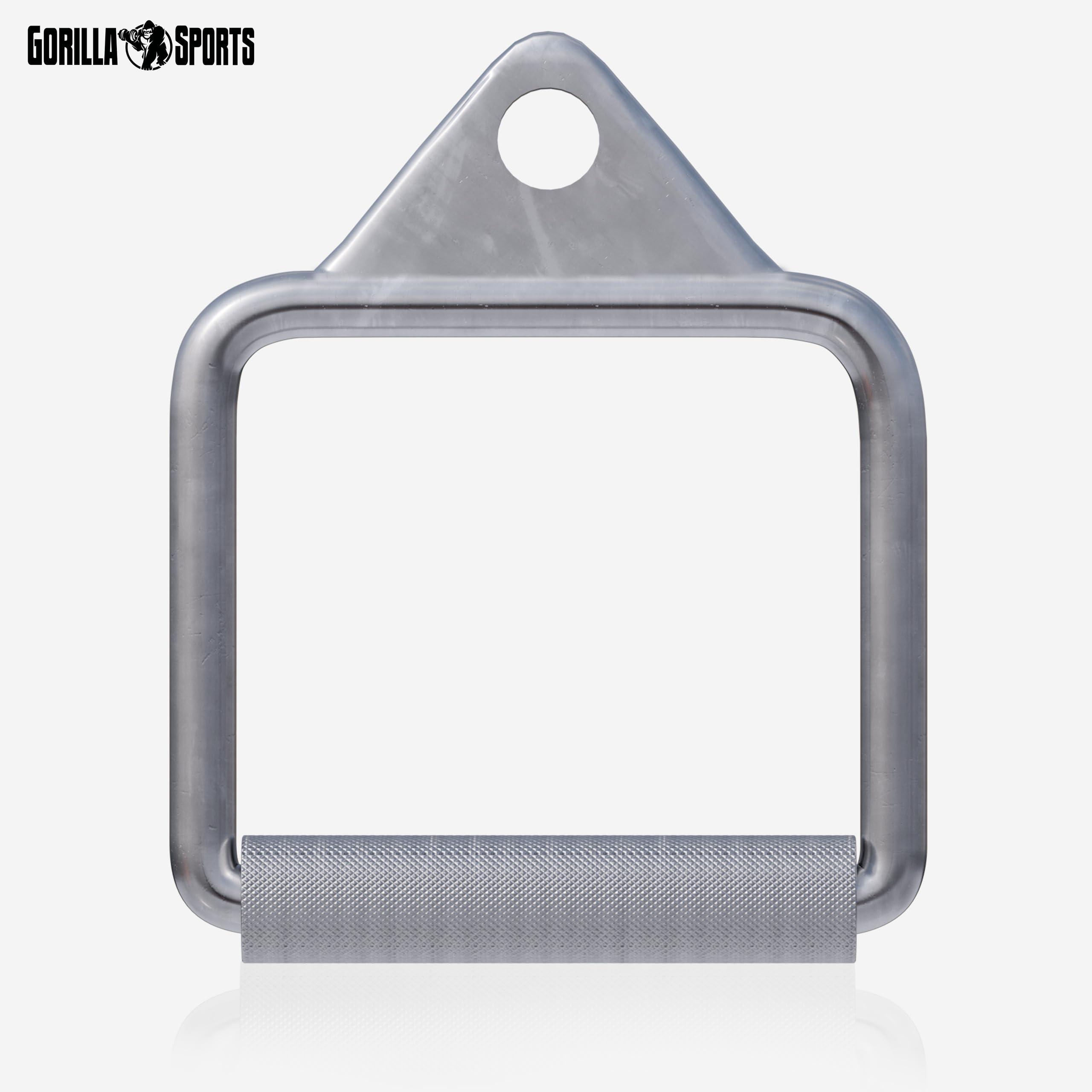 GORILLA SPORTS® Einhandgriff - mit Drehbarem Griff, bis 200kg Belastbar, geschlossen, gerändelt, aus Chrom - Einhandkabel, D-Griff, Kabelzuggriff, Trainingshilfen, Seilzug
