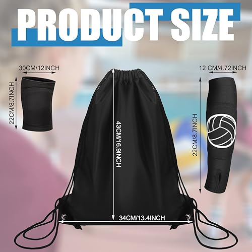 Miniatura 2 de Sosation Juego de 5 equipos de entrenamiento de voleibol, equipo de voleibol, rodilleras y mangas para brazos, accesorios de entrenamiento de