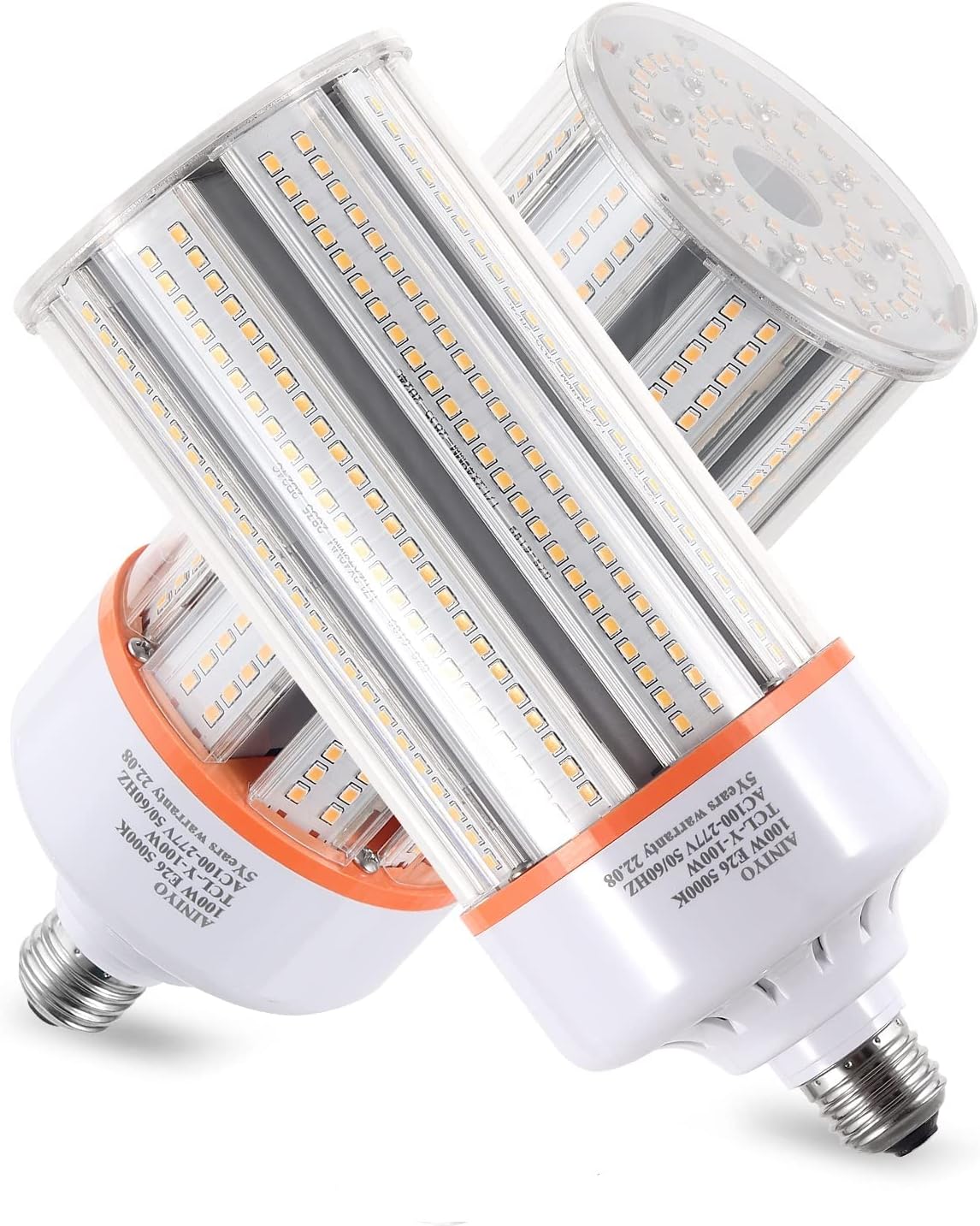 100W Led Corn Light Bulb,E39/E40 mogul Base,13500 lm,5000k Daylight,110 to 277 V,CFL HID 320W Metal Halide Replacement For Large-area Lighting Shopping Mall,GYM,Street,Warehouse,Factories(2-Pack)
