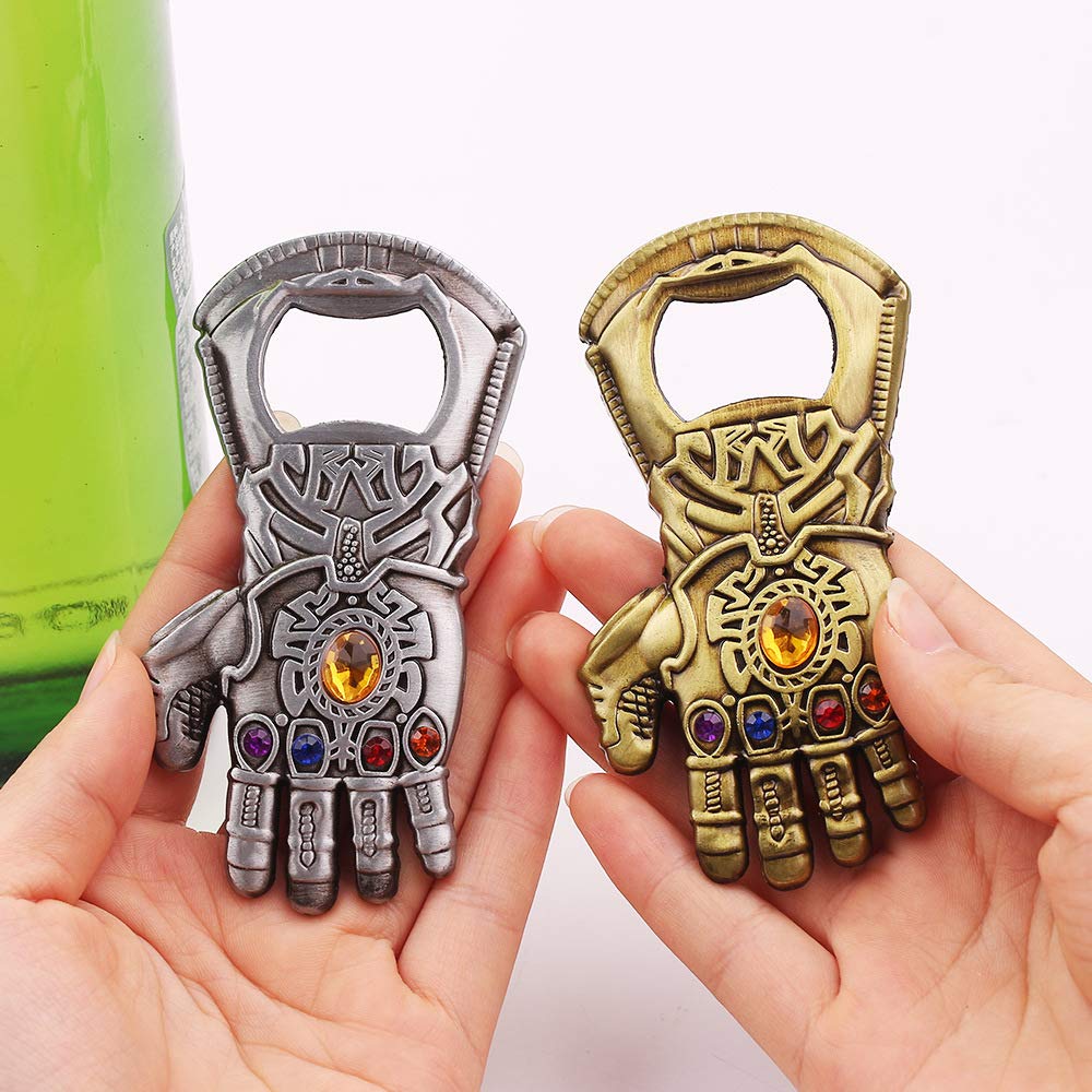 1 x Unendlichkeitshandschuh-Weinflaschenöffner, Thanos Handschuh-Flaschenöffner, Endgame-Flaschenöffner, tolles Geschenk für Party, Bar, Bierliebhaber (Silber)