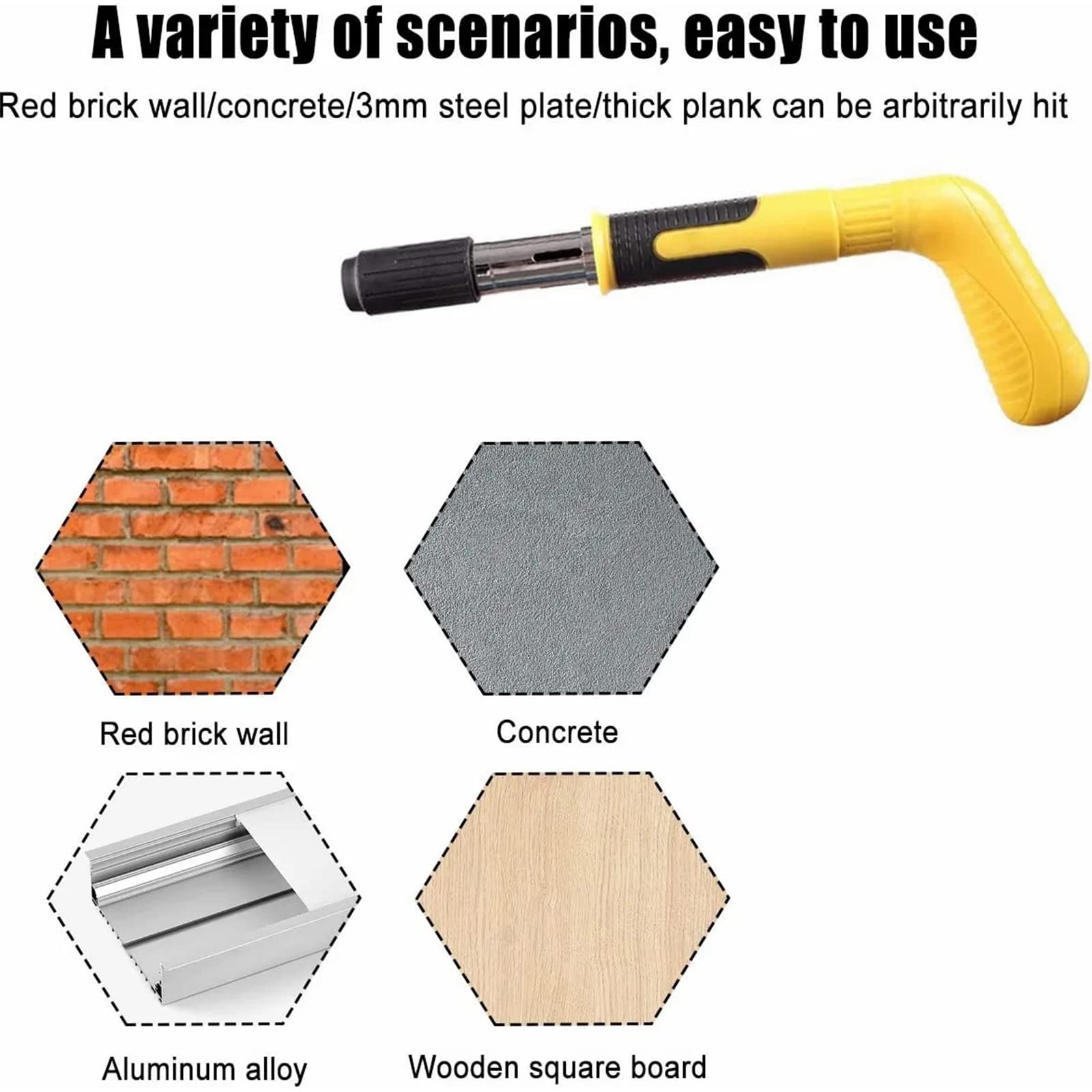 Pistola Remachadora Con Juego De Uñas, Pistola De Acero Con Clavos Redondos, Herramienta De Uñas Con Guantes, Tapones Para Los Oídos, Sin Cable De Disparo Herramientas Para La Pared,W/50pcs Nails
