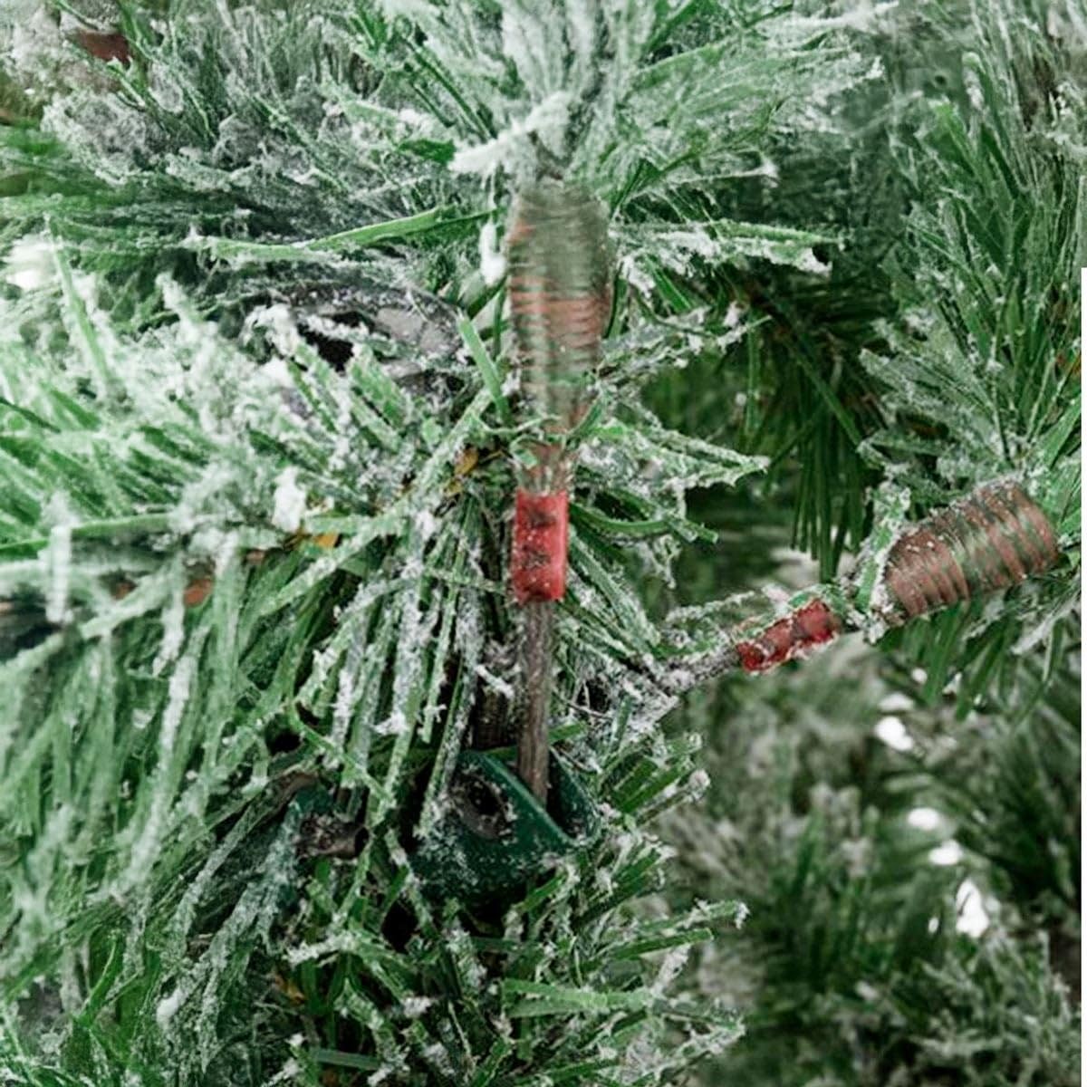 Árbol de Navidad artificial plegable nevado verde y blanco de 210 cm