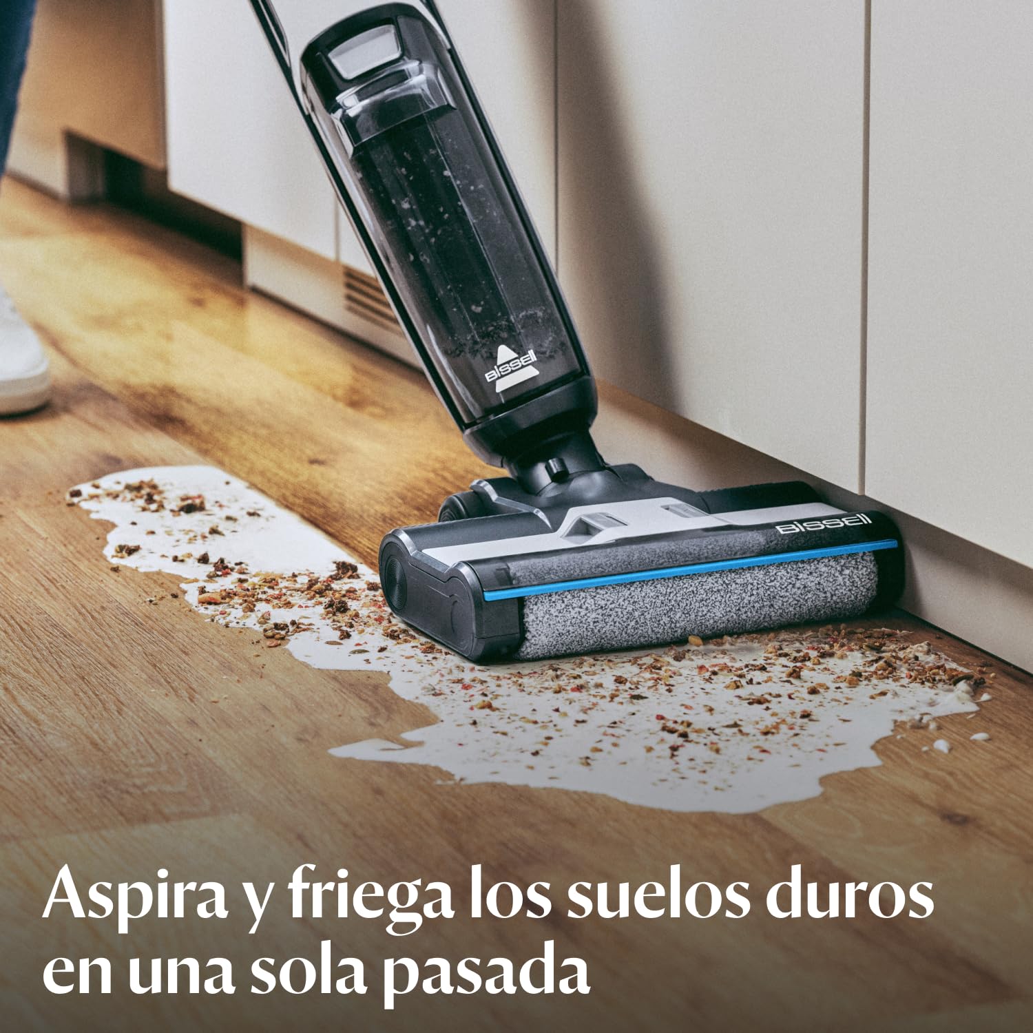 Bissell CrossWave HF3 Aspiradora Sin Cable 3598N | Aspiradora fregona en seco y húmedo, escoba vertical ligera, 25 minutos de autonomía, solo para suelos duros