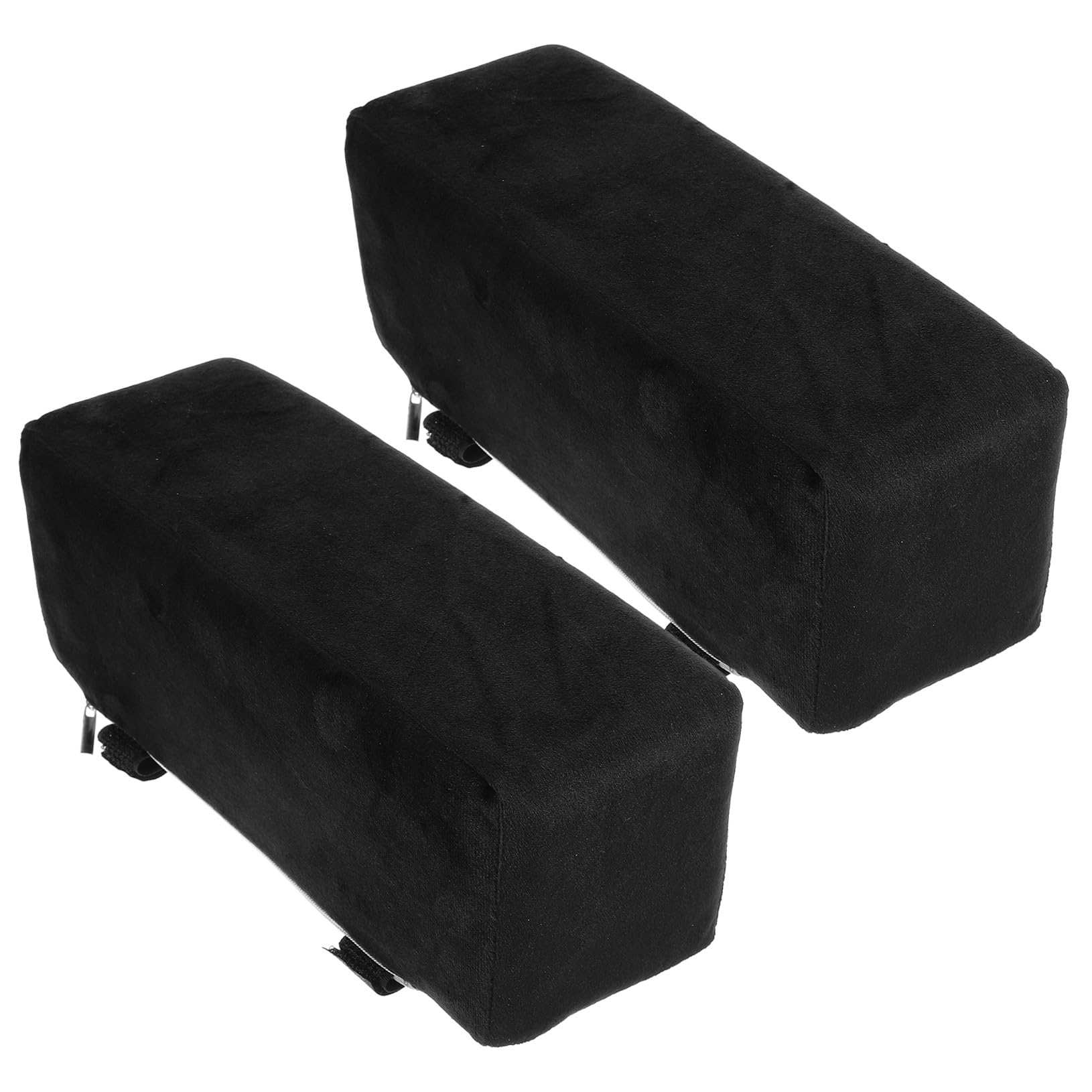 TEHAUX Coussin D'accoudoir pour Bureau, Lot de 2, Peluche Noir