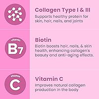 Vista 4 de Sanar Naturals Píldoras de Colágeno con Biotina, Vitamina C - Mejora la salud del cabello, la piel y las uñas - Promueve el crecimiento del cabello