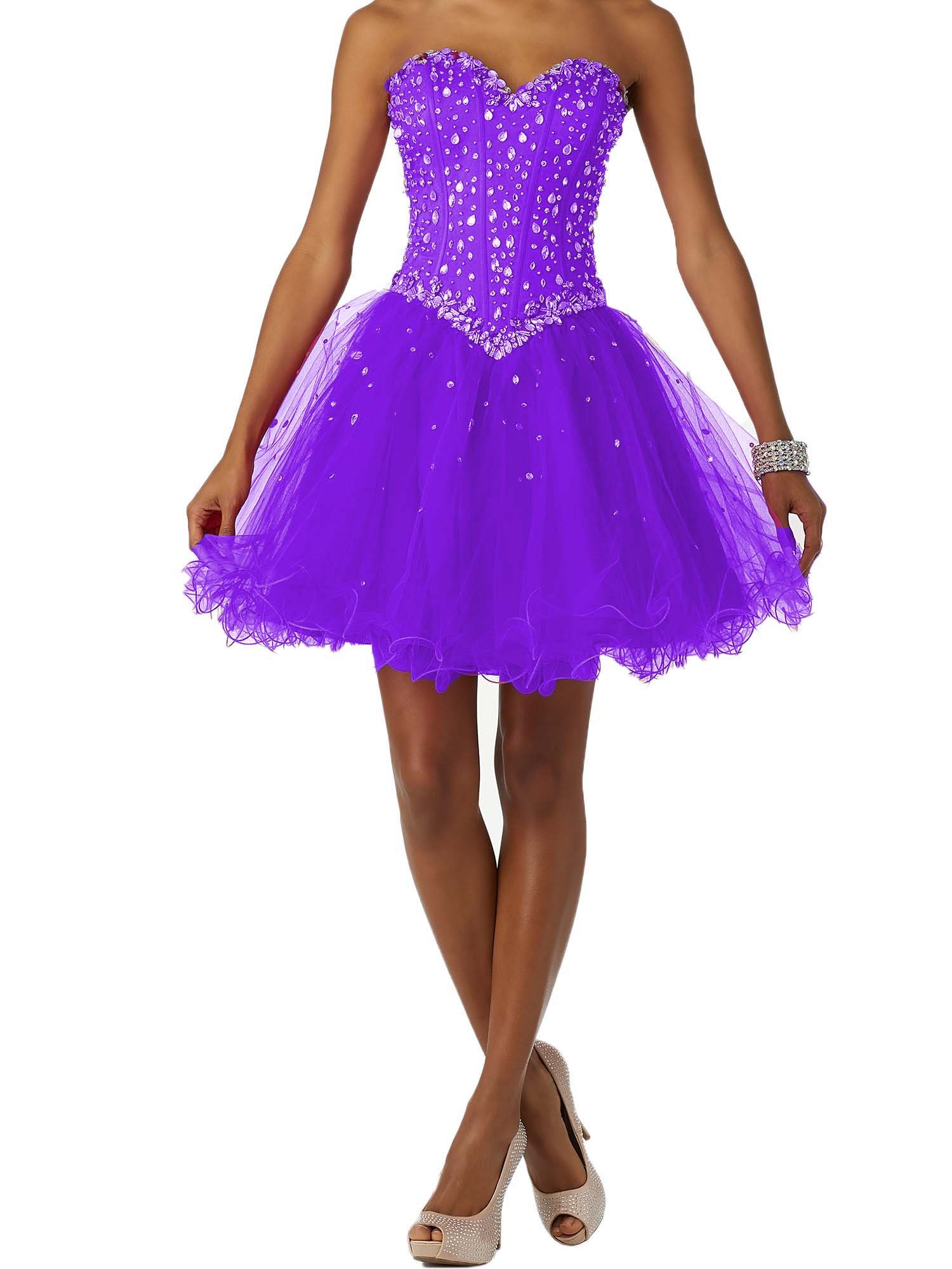 Beaded Tulle Homecoming Dresses 2018 Short Sweetheart Graduation Prom Gowns