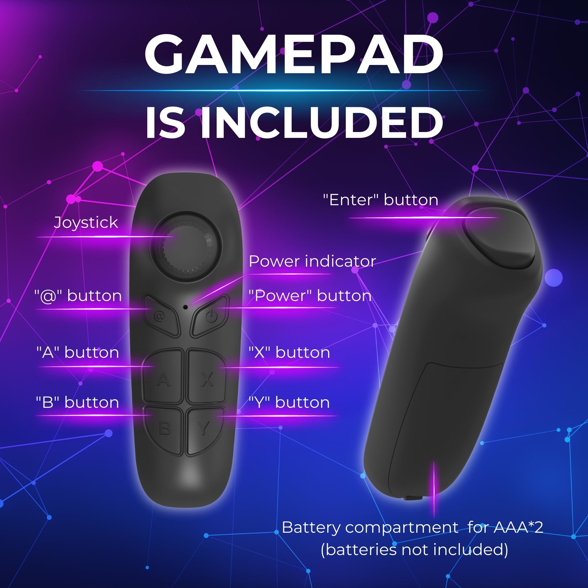 MIRU Visore Realtà Virtuale VMR700J, Occhiali 3D per Giochi e Video con Compatibilità Android e IOS, Visore VR telefono 4.7''-7'', Distanza Focale 37.5-46.5 mm, Cinghie Regolabili + Controller
