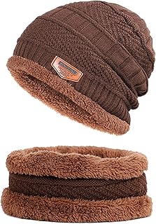 WTfbeusd Men's hats Men's autumn and winter knitted cotton hat warm and comfortable ski hat scarf women winter hat (Colour Name : 5, Size Name : One size)