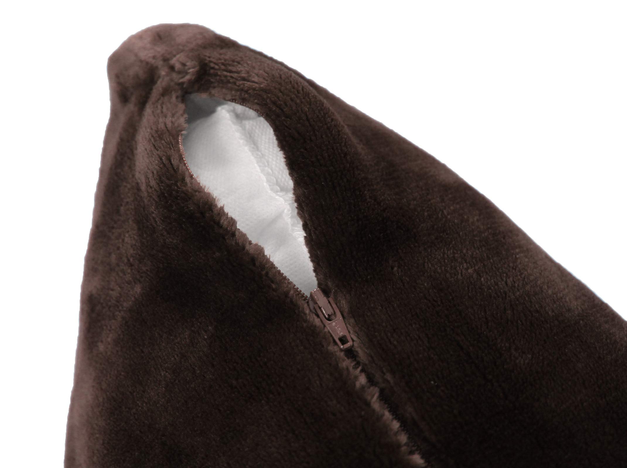 2er Pack Kuschelkissen Premium Cashmere Feeling Kissen 50x50 cm Flauschiges Sofakissen (Schokobraun)