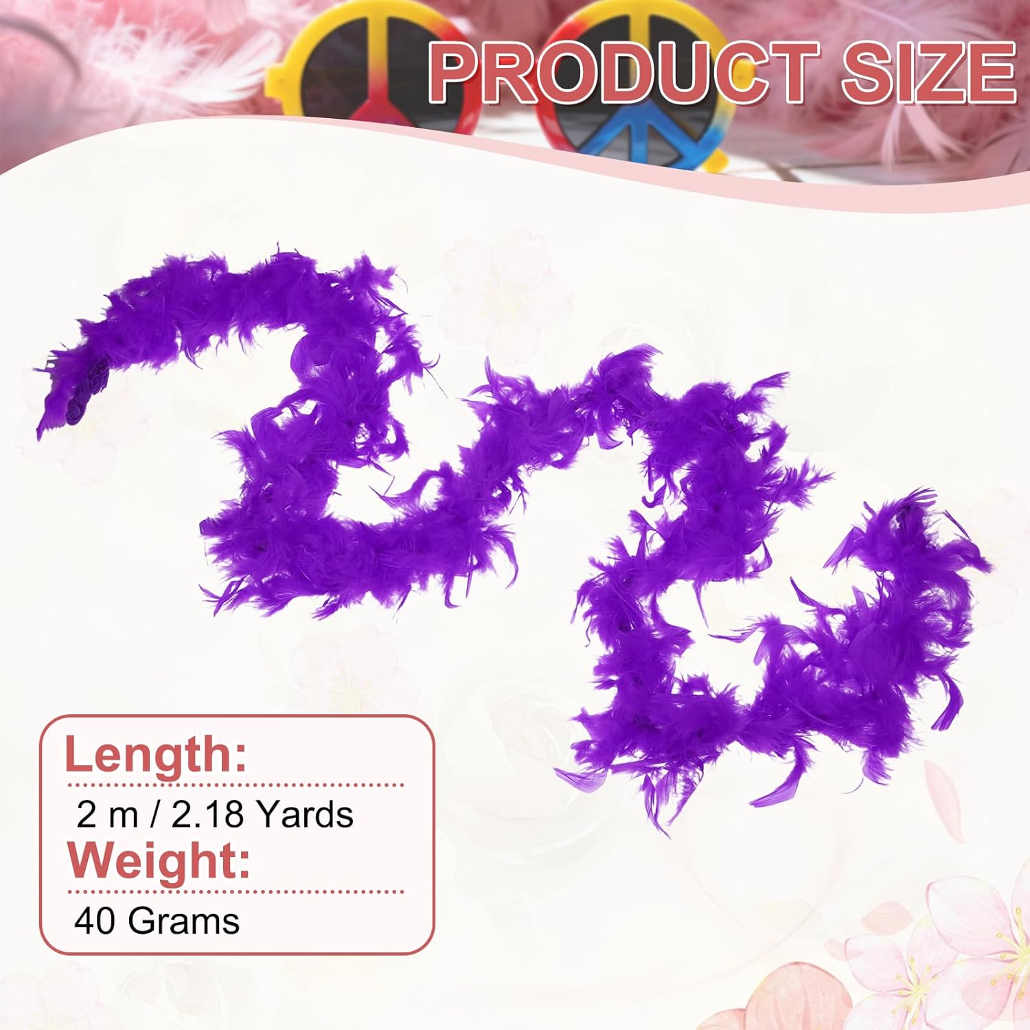 PATIKIL Feather Boa, Costume Turkey Chandelle Feathers Boa for Crafting Dancing Wedding Party Dress Up Christmas Decoration - Image 2