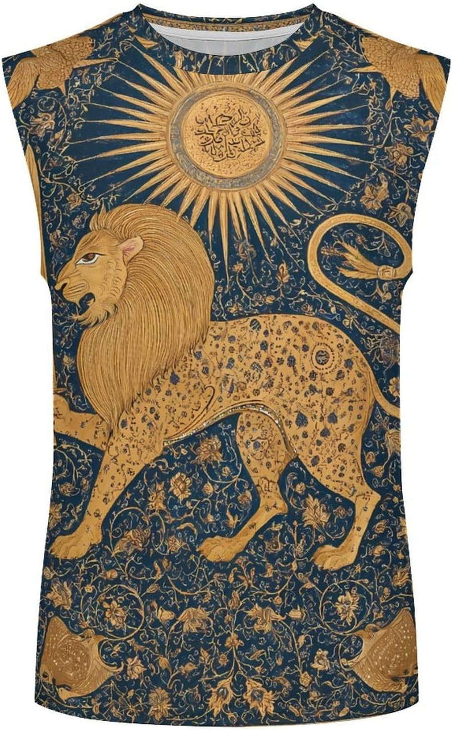 Lion and Sun Men's Sleeveless Shirt Small