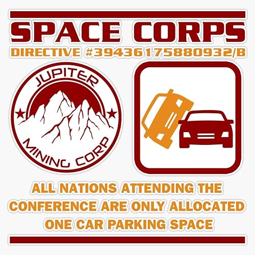 Jmc Space Corps Directive 39436175880932B Parking Space Waterproof Vinyl Window Bumper Sticker Decal 5"