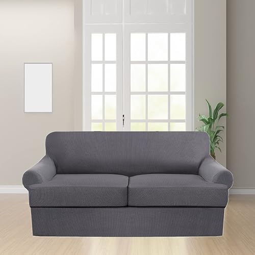 Miniatura 2 de Fundas para sofá con cojines en forma de T, funda gruesa para sofá de 3 piezas, protector de muebles, fundas elásticas para sofá con cojines en