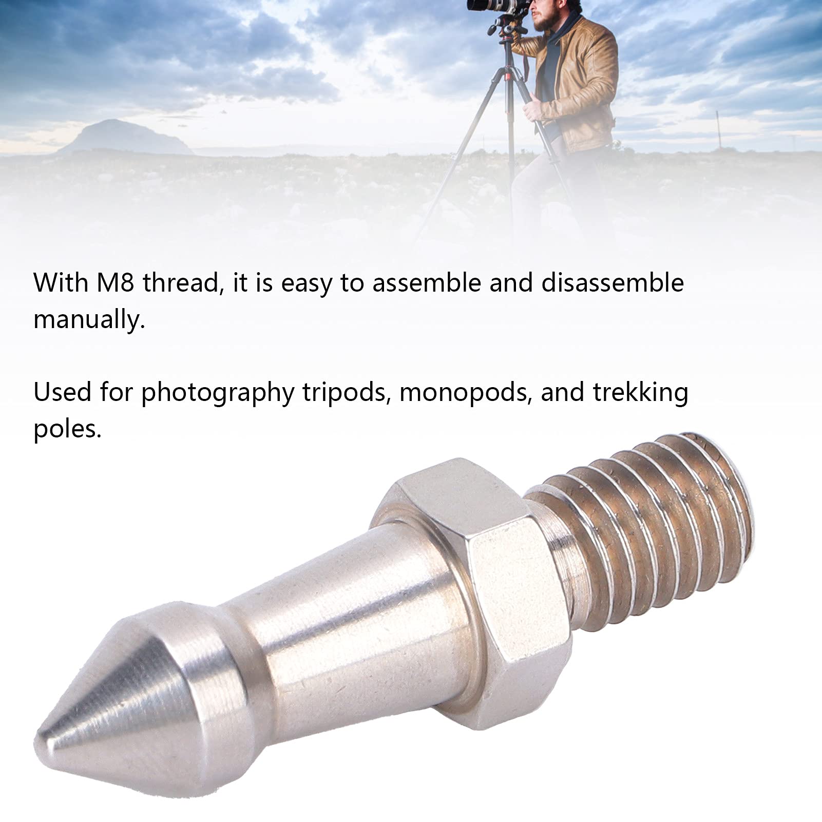 3 Pezzi Pro Benro Piedini A Punta In Acciaio Per Treppiede Benro/Gizto/Manfrotto (confezione Da Tre) Fotocamera, 3/8 Piedi, 3/8 "-16 Piedi - Foto 4