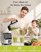 Vista 3 de Licuadoras de encimera para cocina, licuadora profesional de 1400 W para batidos, 3 funciones con licuadora de batidos de 5 velocidades, con frasco