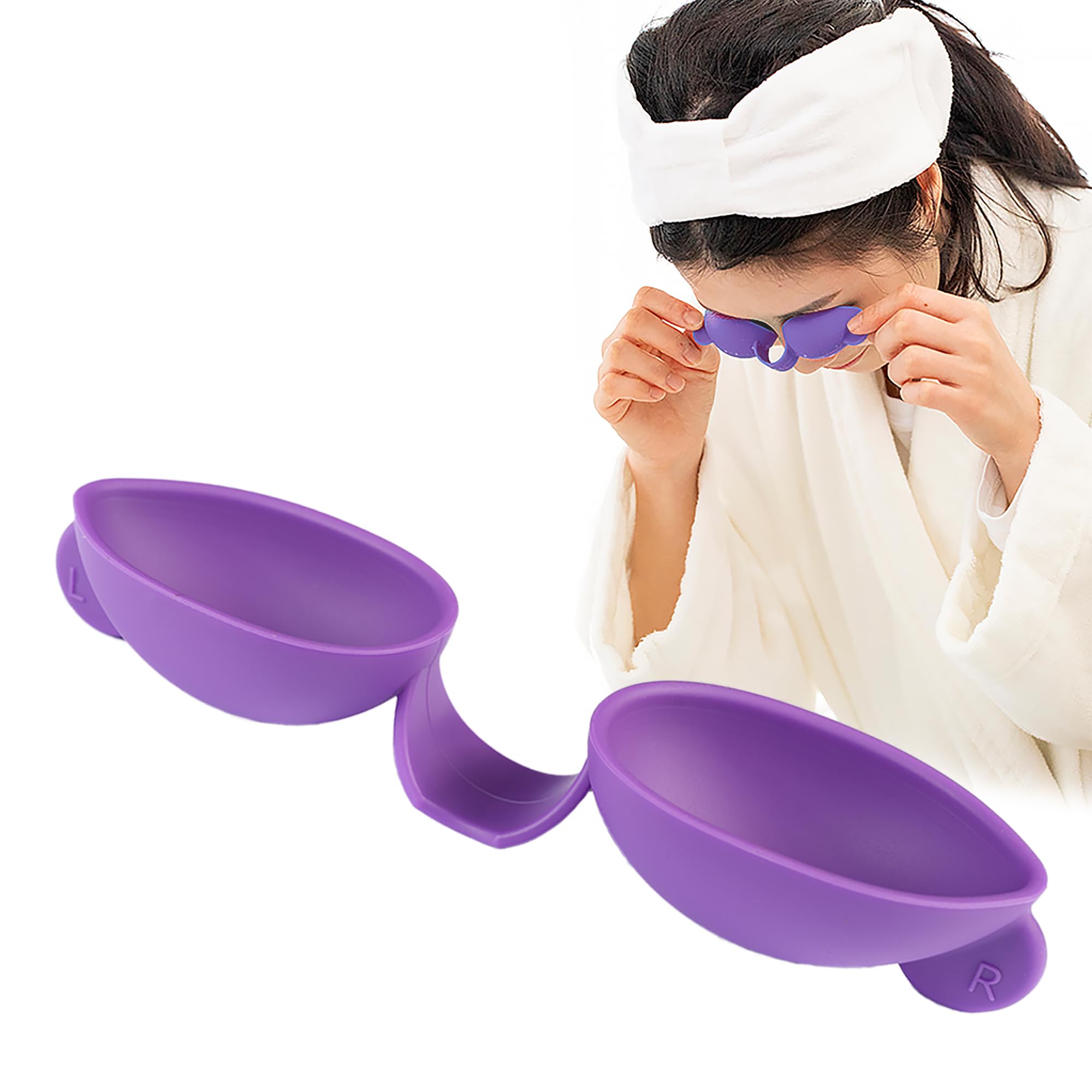 Eye Wash Cups, Remove Debris or Irritants and Feel Refreshed, Clean Both Eyes Simultaneously by just Blinking 20 Times, Made of Silicone for Safety and Flexibility. (Purple)