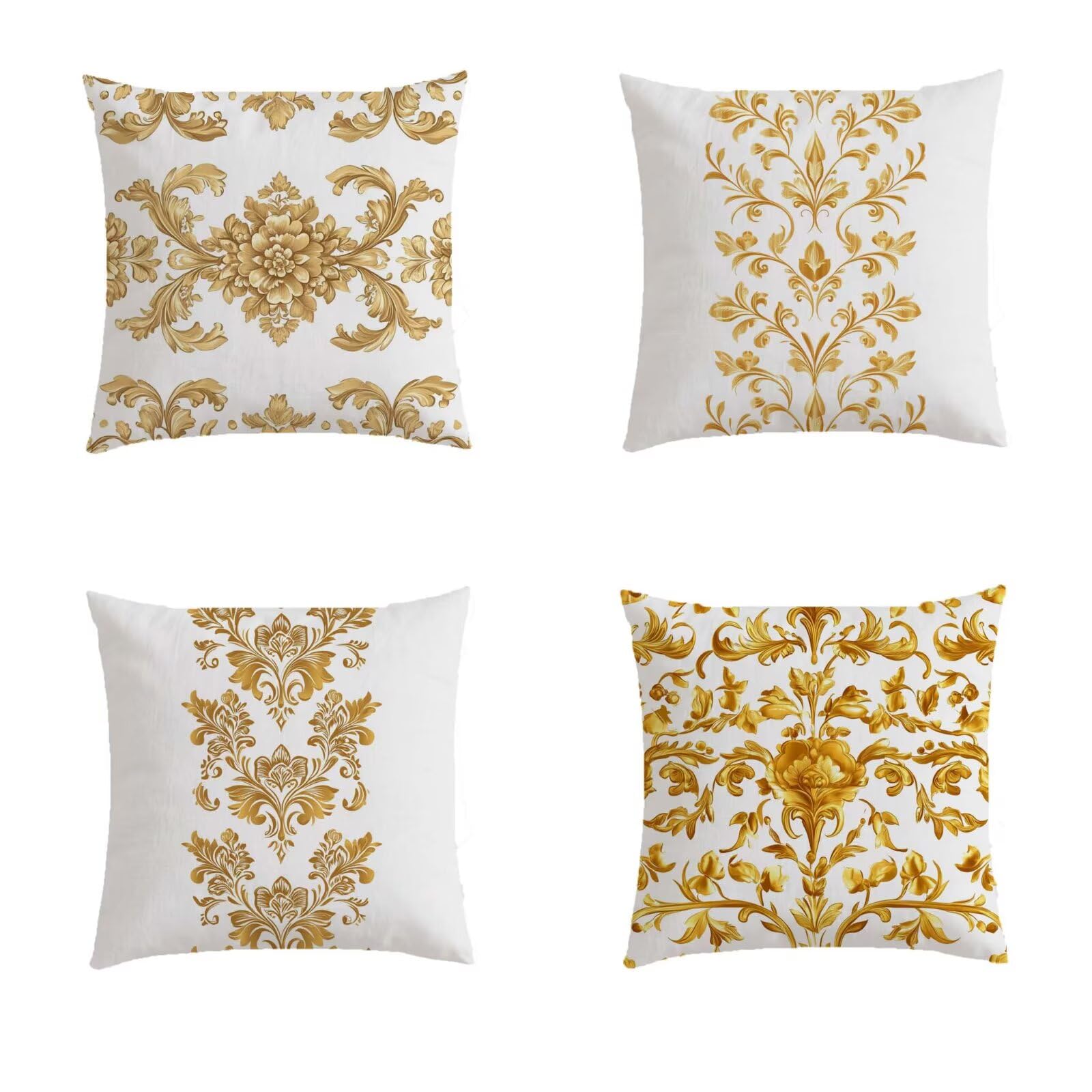 Housse de coussin 80x80cm jaune lot de 4 pour rénover facilement vos coussins extérieurs usés