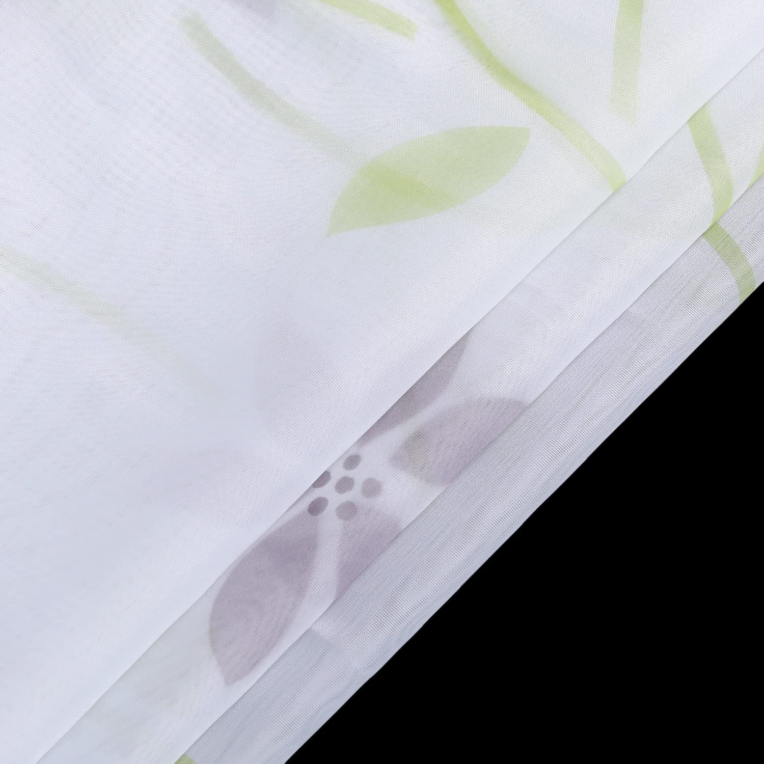 Yujiao Mao Voile Gardine mit Blumendruck Flowers farbenfrohe Vorhänge Schal mit Kräuselband 1er Pack Violett BxH 150x175cm