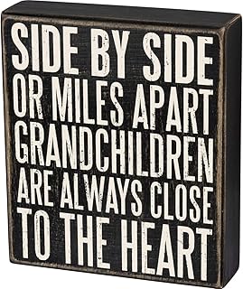 Primitives by Kathy Box Sign, 6" x 7", Grandchildren are Close to The Heart