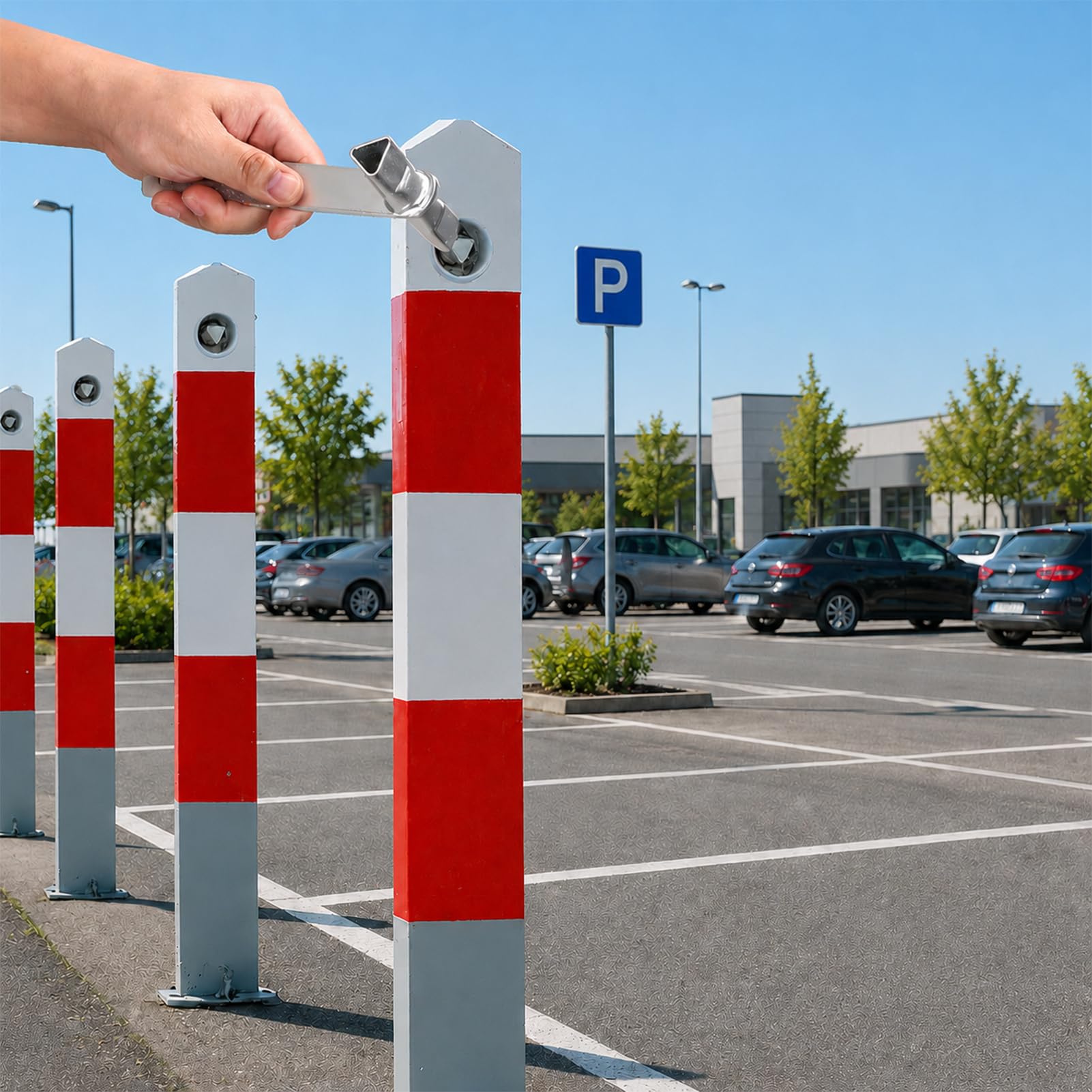 Klucz trójkątny M10/M12 17 mm/19 mm zgodny z DIN 22417, klucz słupkowy do słupków parkingowych, słupków odgradzających, blokad parkingowych i szlabanów, metal ocynkowany