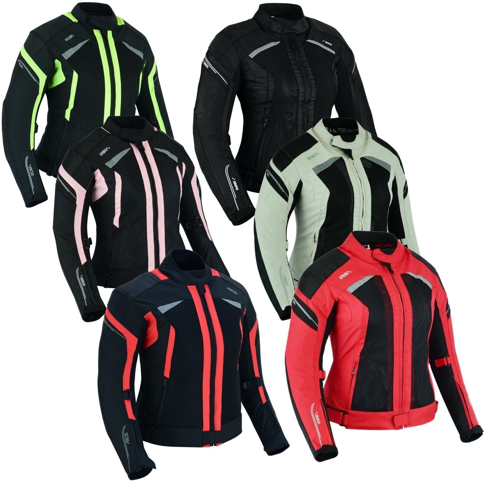 Motorradjacke Damen – Leichte Sommerjacke mit Protektoren und Mesh-Gewebe,Sommerjacke mit Schutzprotektoren und Belüftung