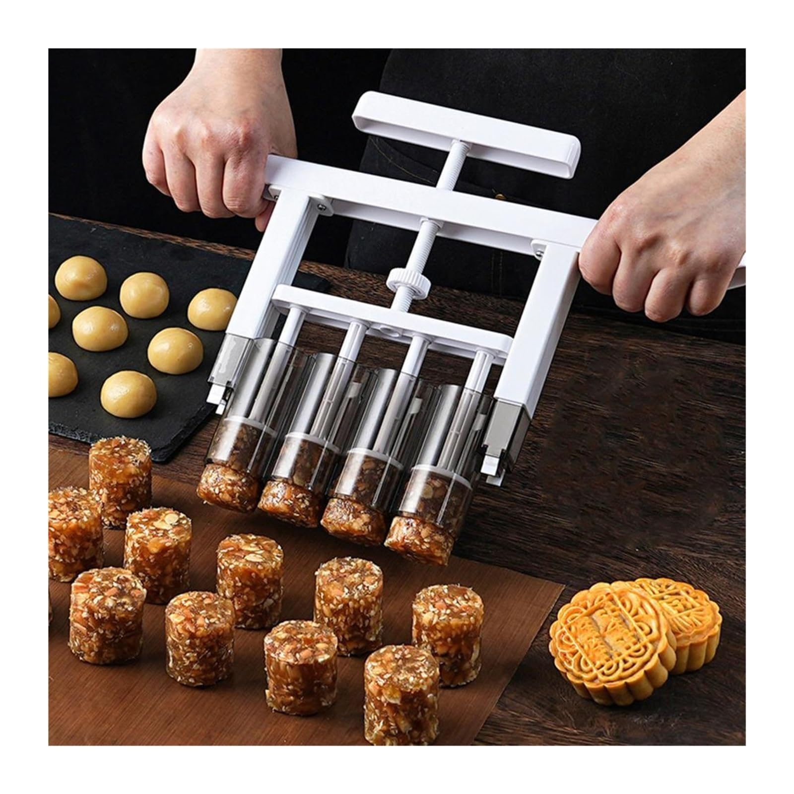 Mooncake Mold Füllspender Keksstempel IY Handdruck Backen Fondant Dekoration Werkzeuge Küche Lebensmittel Gebäck Stressform