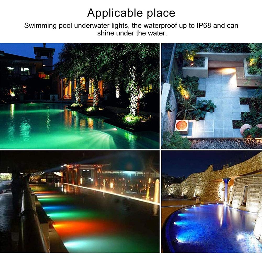 Lampada da parete da parete Piscina a LED, telecomando IP68 luci subacquee con telecomando AC12V decorazione di luci subacquee per illuminazione subacquea, illuminazione del paesaggio ( Size : 24W )