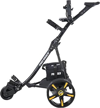 Pro Rider Electric Golf Trolley With 9 Speed Settings, Auto Distance Function, Powerful 200W Motor, Extra Grip Wheels, Easy To Assemble Complete with £130 Worth Of Accessories 18 AND 36 Hole Models