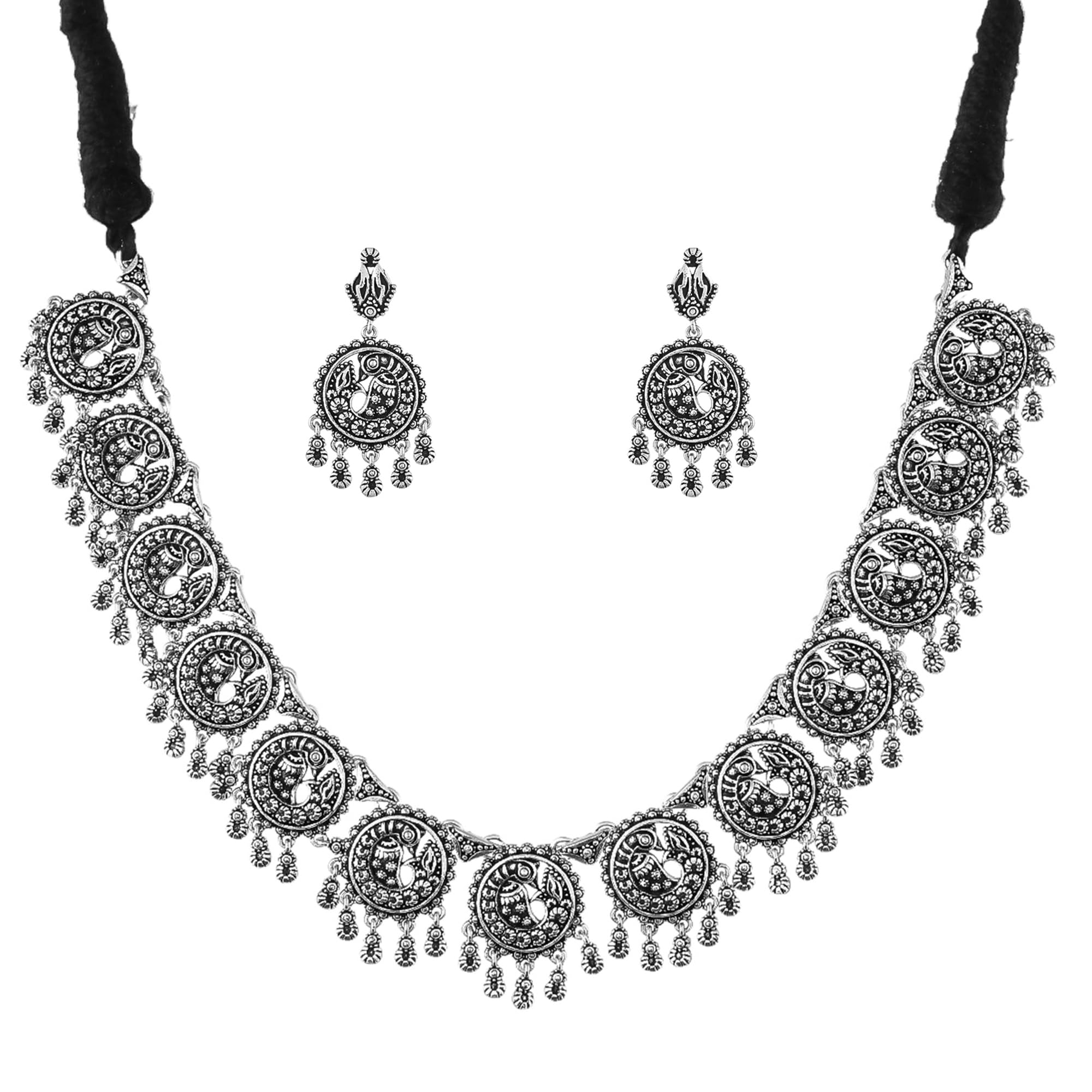 VOYLLA Morni Krutika Necklace Set|Collar Necklace Set For Women|Silver Oxidised|Everyday| (B0CZTQ413S) Amazon Price History, Amazon Price Tracker