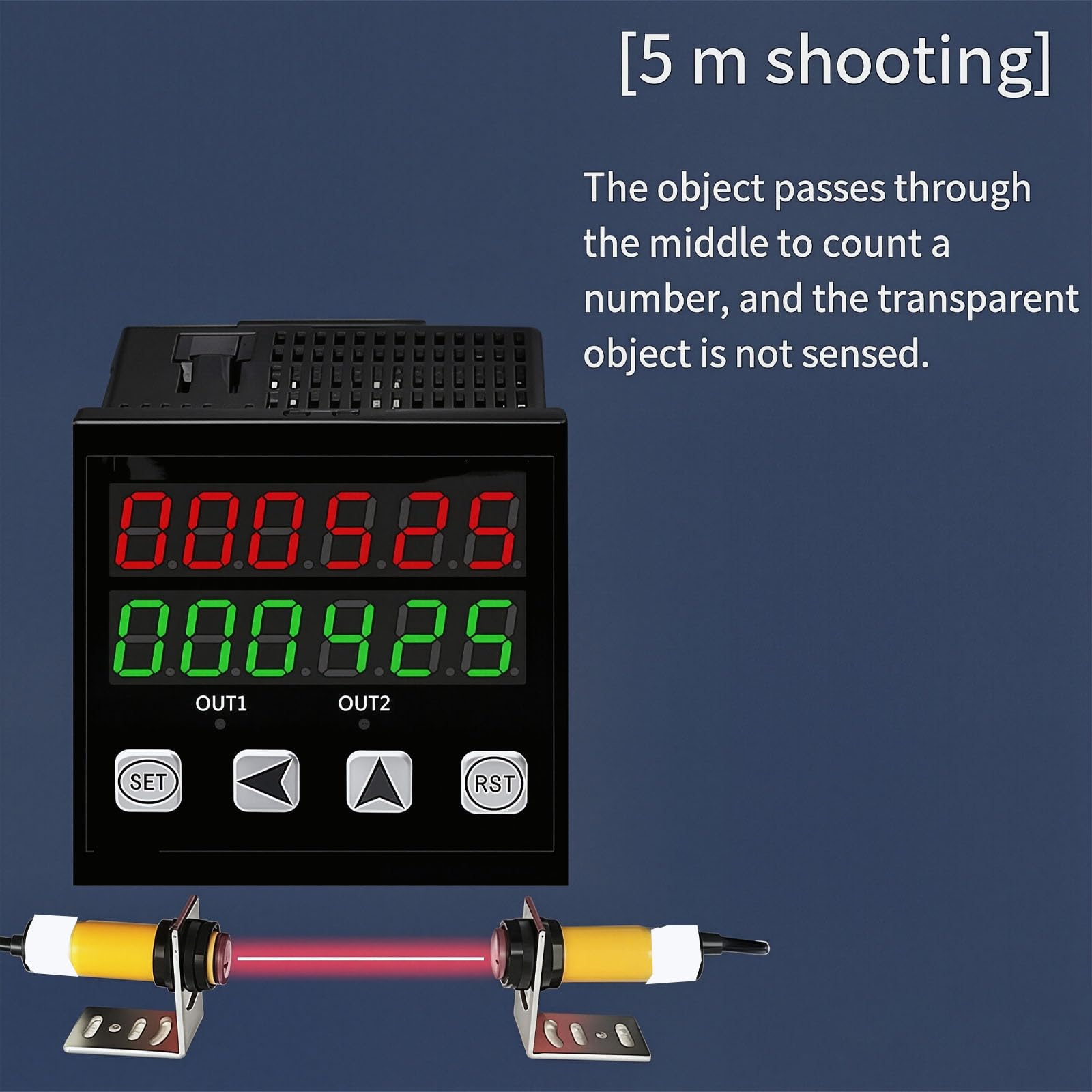 Contatore A Induzione Automatico A 6 Cifre Per Linee Di Produzione, Con Funzione Di Memoria A Spegnimento Spento, Distanza Di Rilevamento Di 5 M, Indicatore Led, Conta Fino A 999999, Ideale Per