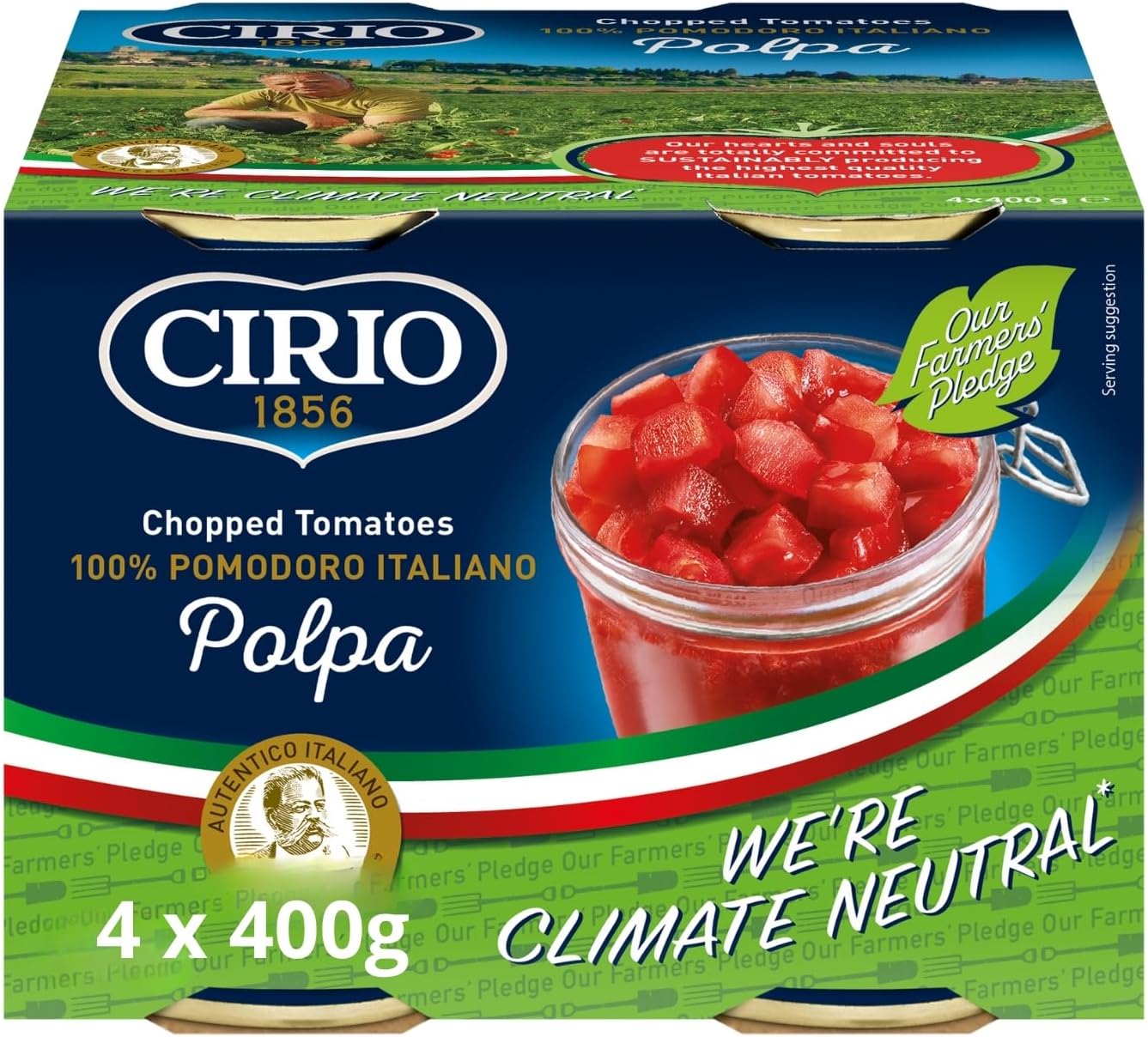 CIRIO Polpa Chopped Tomatoes, Italian, Canned, Tinned 4 x 400g